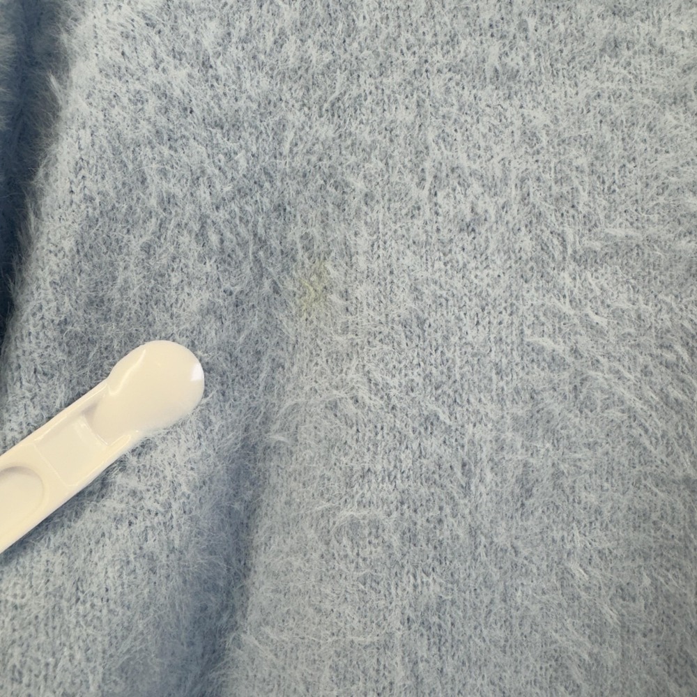 Calia Sweater Womens 2XL Light Blue Fuzzy Mock Neck Pullover Soft Knit Cozy - Picture 2 of 7